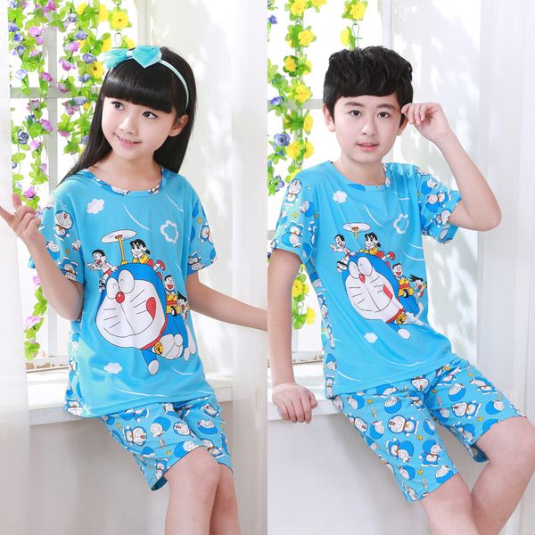 

new listing 2020 children clothing summer children boys girls kids clothing sets cartoon suit sleepwear short sleeve cartoon kid, White