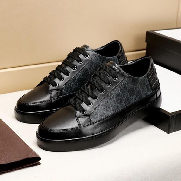 

luxury men shoes casual fashion sneakers platform with box classic flats mens footwears trainers scarpe da uomo lace -up breathable g65 mens, Black