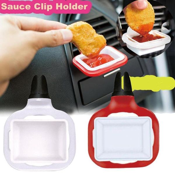 

drink holder 2pcs saucemoto dip clip an in-car sauce for ketchup and dipping sauces auto fastener car holde