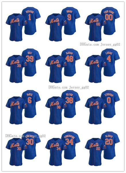 

new york mets men women youth 48 jacob degrom 34 noah syndergaard royal authentic 2020 alternate baseball jersey, Black