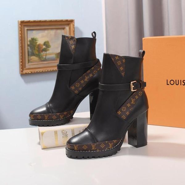

new womens shoes star trail ankle leather martin boots chaussures de femme women shoes fashion type bottes femmes luxury style fast ship, Black
