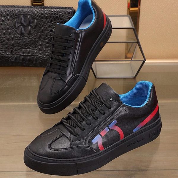 

mens shoes fashion lightweight sneakers style lace -up low plus size casual luxury men shoes herren luxus marken schuhe, Black