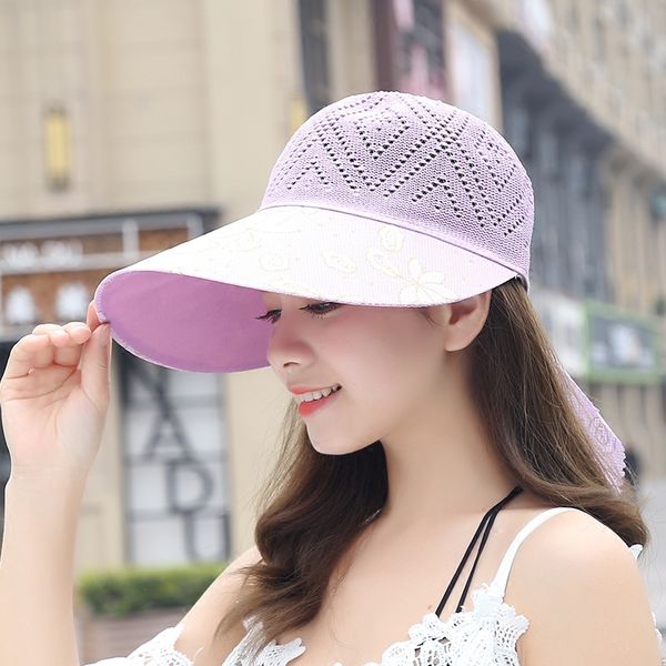 

sun hats for women visors hat fishing fisher beach hat uv protection cap casual ladies 2020 summer fashion caps ponytail wide, Blue;gray