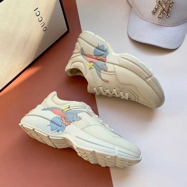 

size35-45 with box,r luxury leather casual sports shoes, fashionable rhyton sneakerss, comfortable versatile,ff