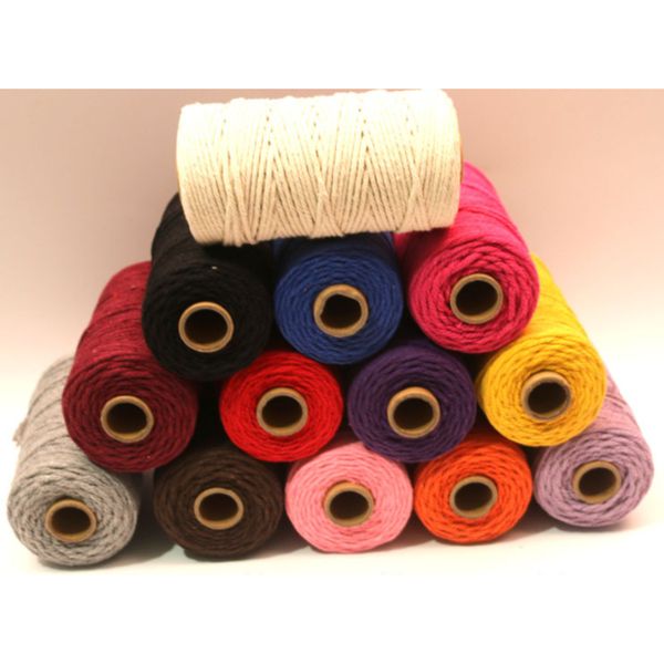 

multicolor braided cord durable christmas gifts eco-friendly string 3mm drawstring 14 colors thread string tags diy craft ropes