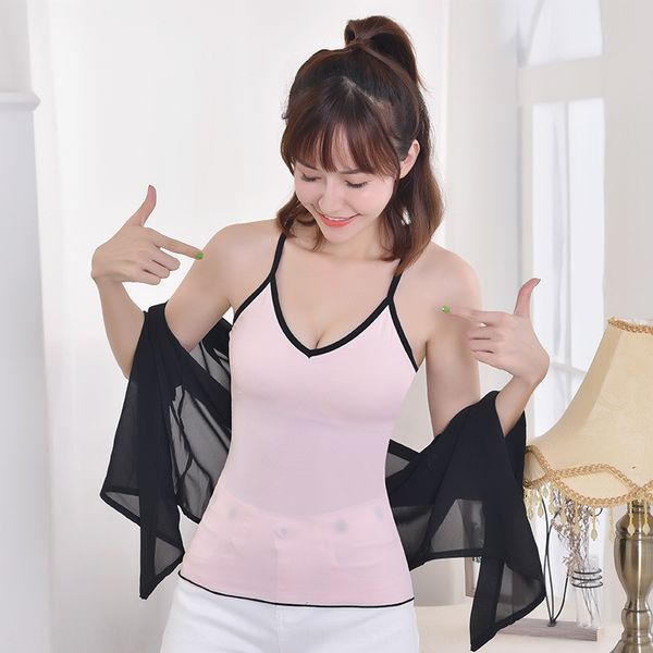 

new ice silk sling underwear ice silk chest vest women's suspender women's underwear, White