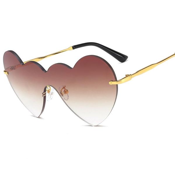 

heart-shaped sunglasses ladies fashion rimless glasses cute colorful transparent glasses cat eye sunglasses, White;black