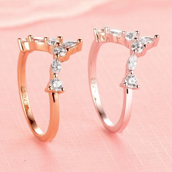 

2020 designer explosion models european and american fashion v-shaped index finger s925 sterling silver ring female thick gold electroplated, Slivery;golden