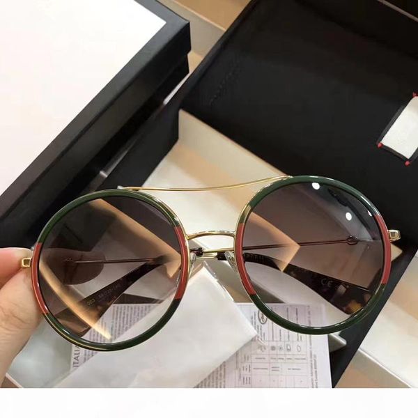 

0061s havana gold green sunglasses round metal frame sonnenbrille 0061 occhiali da sole luxury designer sunglasses glasses with box, White;black