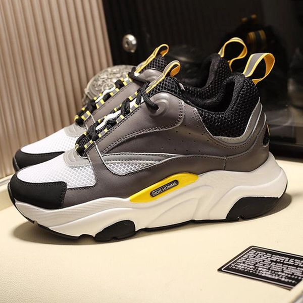 

luxury men 's shoes herren sportschuhe b22 canvas and calfskin sneaker fashion classic men sports shoes plus size soft fo, Black