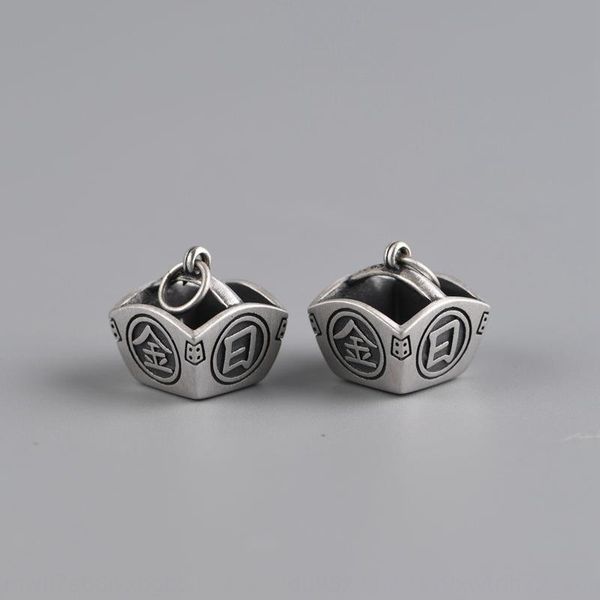 

s925 silver matte diy handmade diy pendant gold hand rope silver pendant