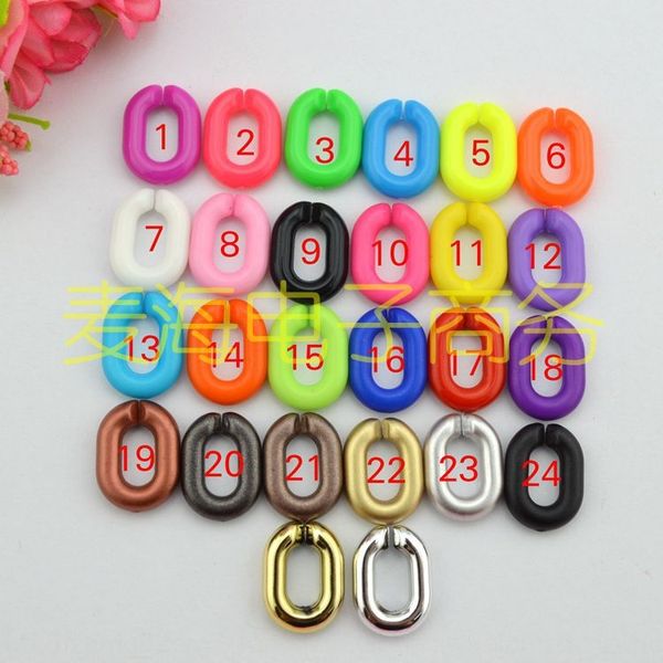 

8049-diy acrylic key opening ring diy accessories accessories color chain chain 15*20mm, Silver