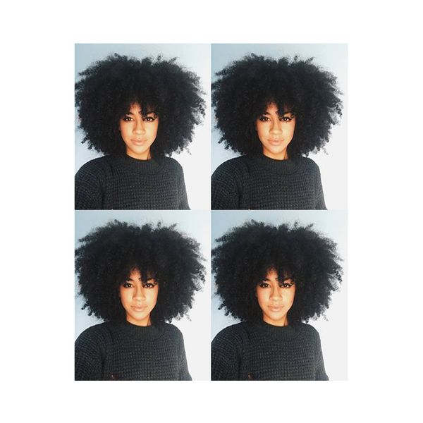 senhoras novo penteado quente da Malásia Cabelo Africano Ameri afro curto bob peruca naturais Simulação Cabelo Humano afro crespos encaracolados peruca com estrondo