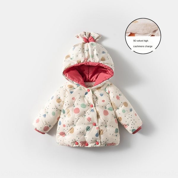 

baby girl winter clothes thickened 2019 new children's coat coat down jacket winter 1-3 years old girl white duck down jacket 2, Blue;gray