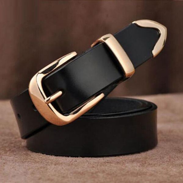 

real cowskin leather fashion designer belt women brands belt 2019 women candy color strap belts, Black;brown