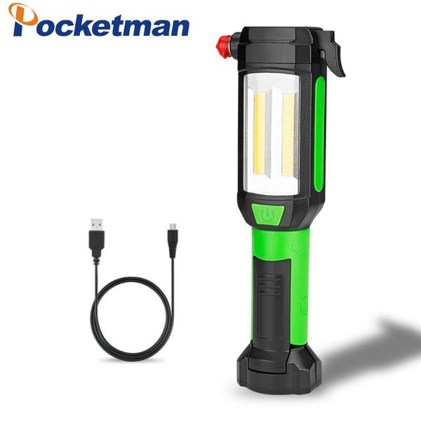 

portable lanterns high power work lamp magnetic car light cob led torch usb charging for camping emergency repair