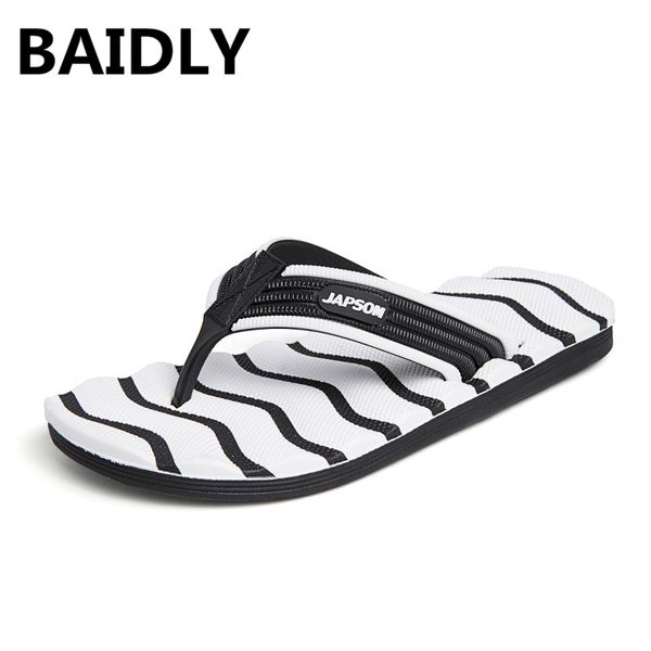 

new arrival men slippers summer shoes men casual outside beach slippers fashion sandals male flip flops soft flats, Black