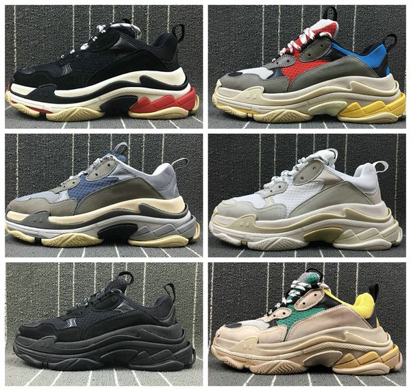 

2020 fashion paris 17fw triple-s sneaker triple s casual shoes dad shoes for mens women beige sports tennis platform running shoe 36-45, Black