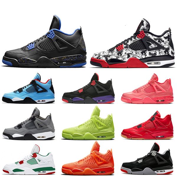 

new 4s basketball shoes jumpman tattoo cool grey bred 4 raptors singles day fiba volt royal blue wings women mens trainers sports sneakers, Black