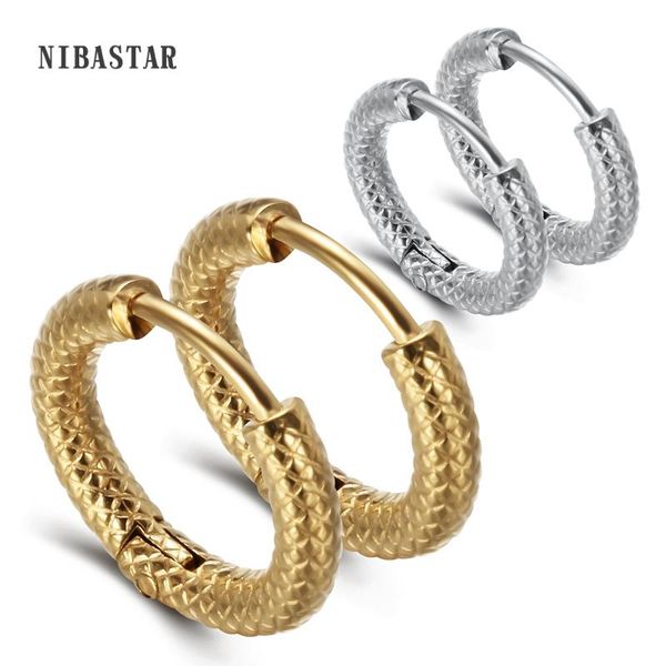 

new arrival stainless steel hoop earrings stripes huggie earrings circle fashion for girls kids jewelry, Golden;silver