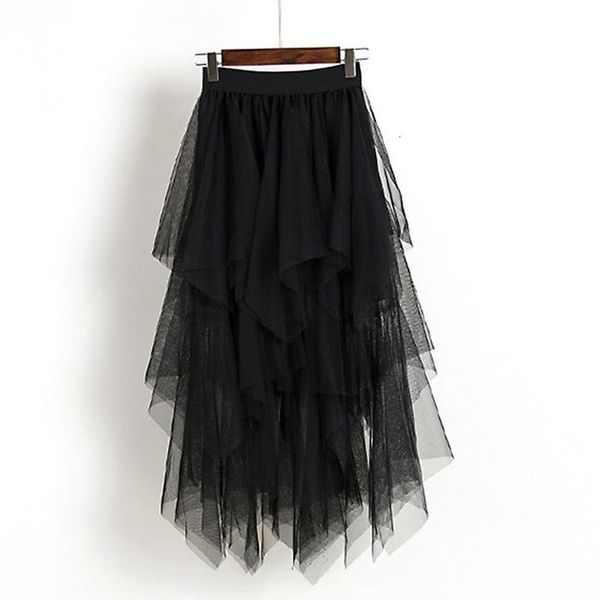 

women skirts polyester casual black gothic elegant fall sweet ol plain mesh high waist new fashion goth female gray preppy style skirt
