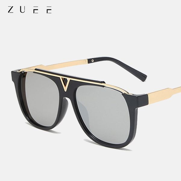 

square sunglasses square metal combination frame anti-uv400 lens sunglassespopular fashion men designer sunglasses, White;black