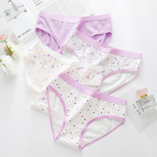 

tingweiya cotton women's size underwear cotton solid color printing large size women's underwear a008, Black;white