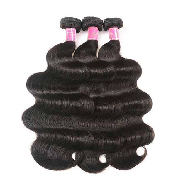 

body wave bundles with hd lace frontal closure 3 bundles with closure human hair bundles with hd transparent closure, Black