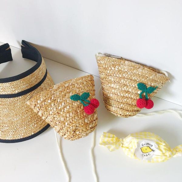 

bentoy straw shoulder bag cherry mini messenger bags girls beach cute crossbody bags korea ins handbags small kawaii women