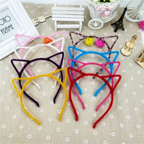 

plush cat ear hair band band pressure hairpin children cute hair accessories tourist attractions ground push, Slivery;white