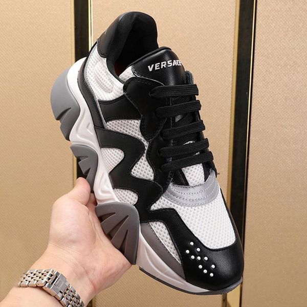 

new arrival mens shoes comfortable outdoor walking shoes lace -up low plus size luxury men shoes squalo sneakers zapatillas hombre, Black