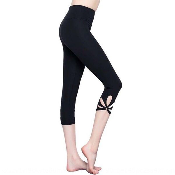 

h6766 tight йога семибалльной фитнес одежды сплошной цвет йога штаны быстросохнущая дышащая высокой талии работает танец спорта узкие брюки, Black;red