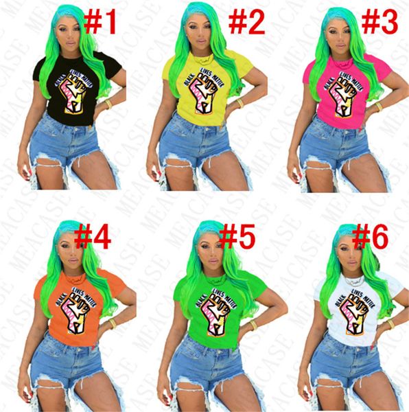 

black lives matter women t-shirt designer cartoon crew neck tees short sleeves shirt plus size summer females clothing suit 2020 d7805, White