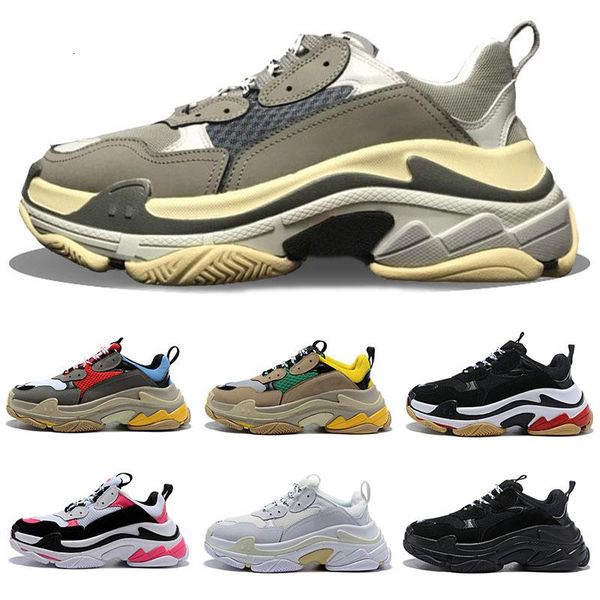 

17fw повседневная обувь тройной спорта кроссовки желтый зеленый тройной черный pink белый дизайнер работает тренеры мужчин, женщин плоские т