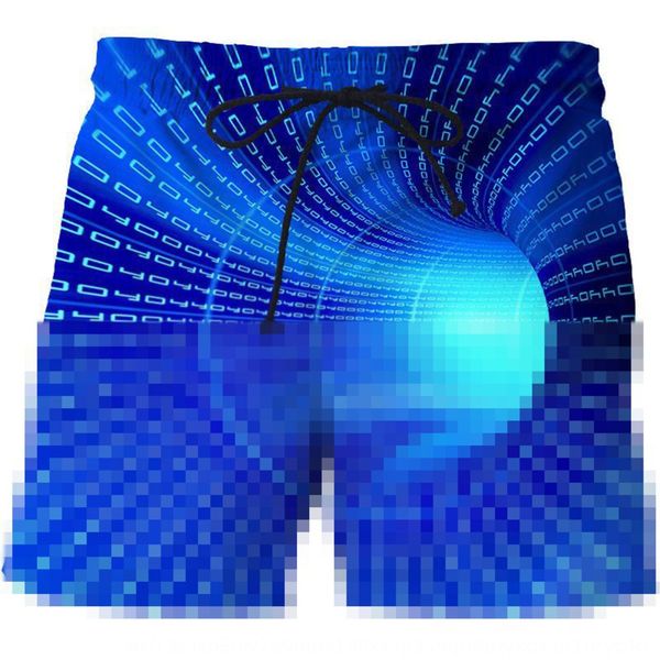 

new summer cartoon 3d casual beach beach pants printed shorts casual pants, Black