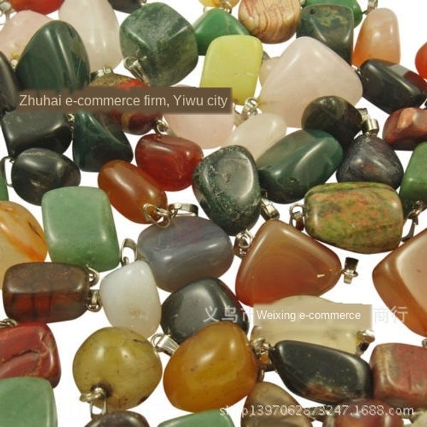 

natural pendant jade jade agate stone irregular natural stone pendant, Silver