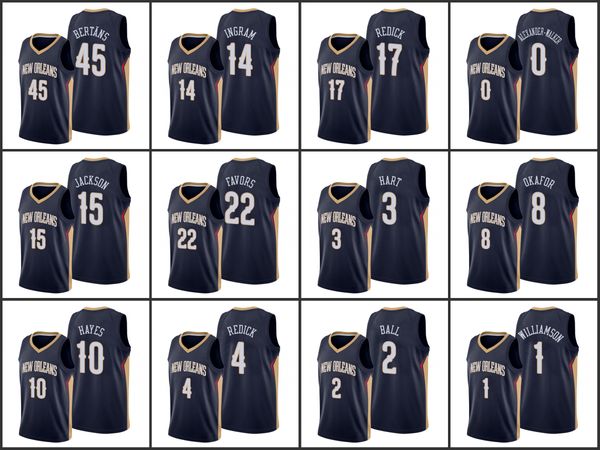 

New Orleans Pelicans Zion Williamson Dairis Bertans Frank Jackson Derrick Favors Elfrid Payton J.J. Redick Nikola Mirotic Jersey