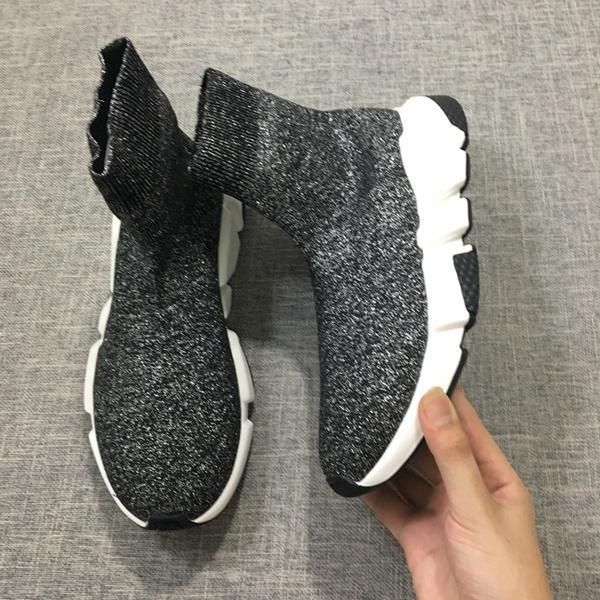 

2019 sock shoe men and women casual shoe speed socks race runners slip-on black shoes sneakers dhl ing