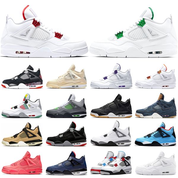 

new sail jumpman 4 4s basketball shoes ovo bred neon court purple green metallic carnival black gum mens trainers sports sneakers