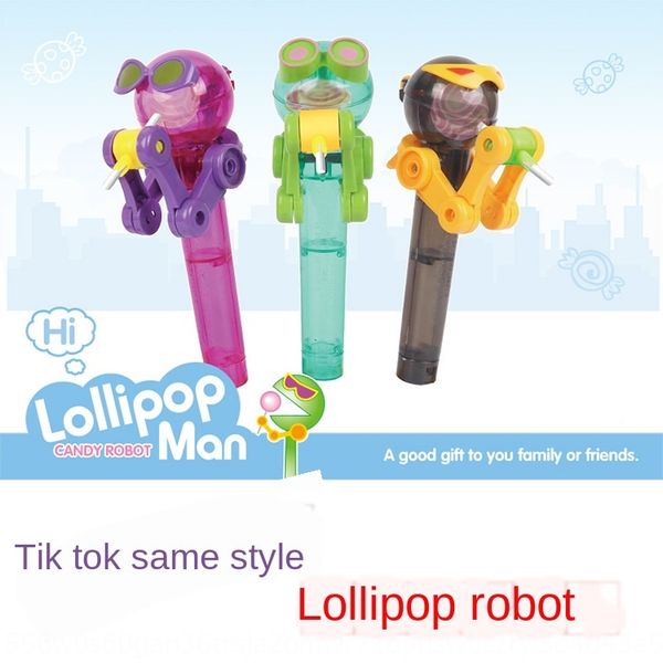 

tiktok lollipop toy candy monk eating lollipop robot internet celebrity creative funny new and strange children's candy toy