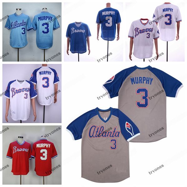 NCAA Uomo Vintage 1995 Dale Murphy Maglie da baseball College Red Dale Murphy Blu Bianco Maglia cucita Camicie M-XXXL