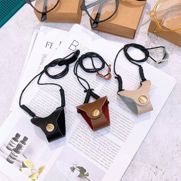 

aogrt 2020 new triangle cowhide handmade non-slip lanyard sun sun sunglassessunglasses women's internet celebrity ins glasses chain wom, Blue