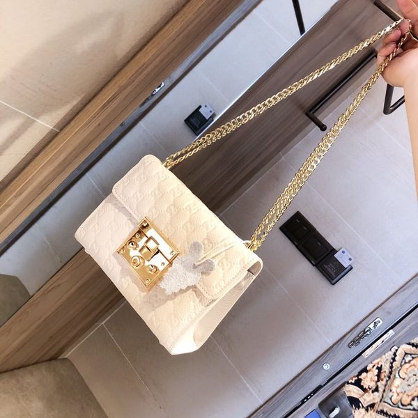 

embossed leather square lock bag handbag wallet backpack main card holder duffle bag women handbags handbag horsebit card holder 2020 new, Silver