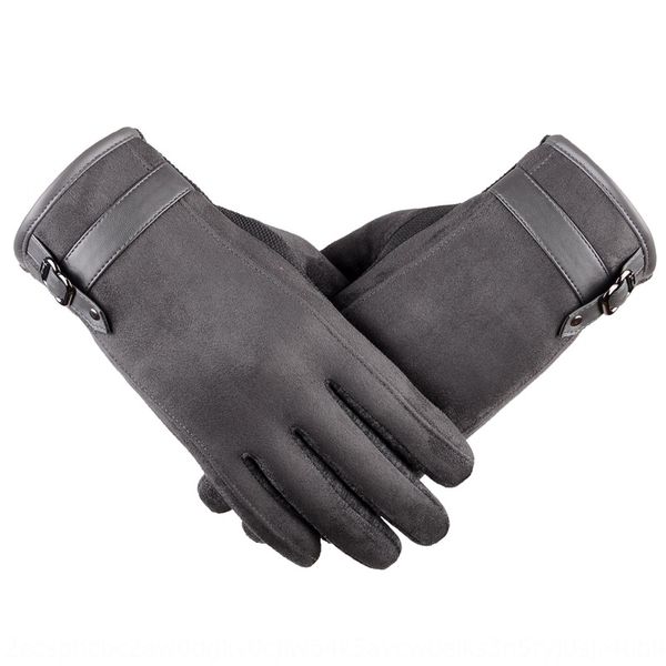 

suede men's warm bicycle driving non-slip touch screen cycling gloves men's winter warm thickened windproof gloves