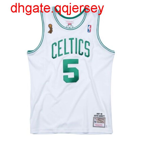 

evin garnett #5 mitchell & ness 2007-08 finals jersey throwbacks vest stitched basketball jerseys, Gray