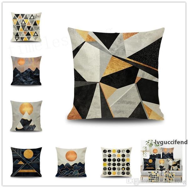 

nordic simple pillowcase sun moon star with geometric figure pillow case linen fiber home office sofa cushion cover
