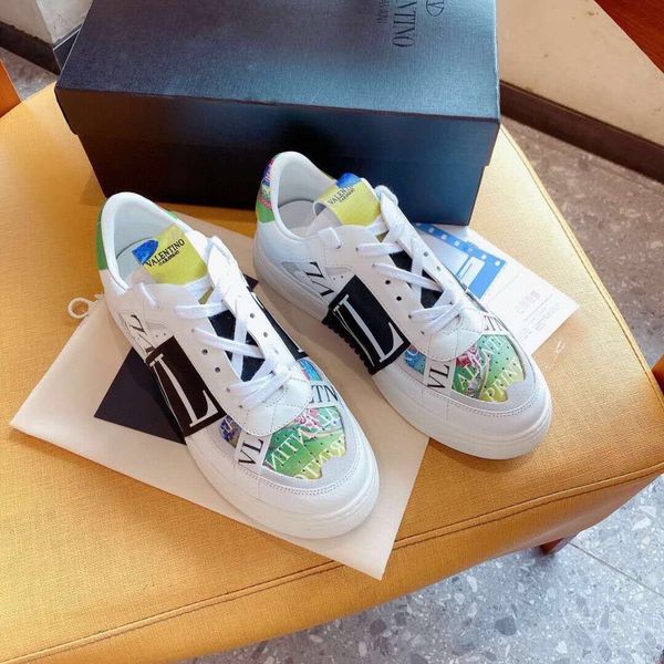 

a6 fashion classic style leather sneakers women designer shoes men designer shoes high-quality luxury casual lace-up shoes, Black