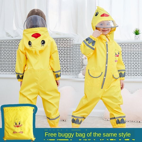 

cstih children's one-piece protective raincoat small yellow duck style boys and girls baby children's big protective hat cloak hat