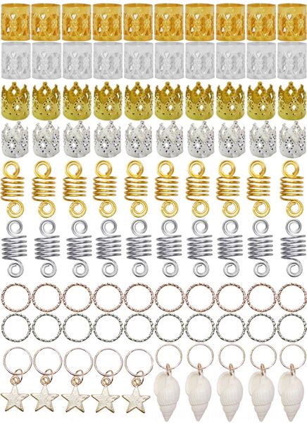 

ra3k6 dirty braid 90 pack personalized hairpin metal diy ring headdress round buckle small braid headdress star hair ring diy hairpin set 51, Silver