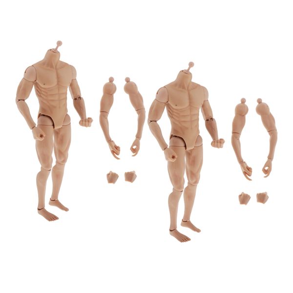 

2sets 1/6 skeleton muscle muscular nude male action figure body toy
